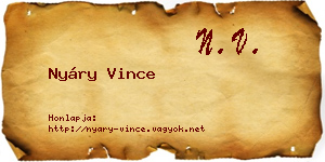 Nyáry Vince névjegykártya